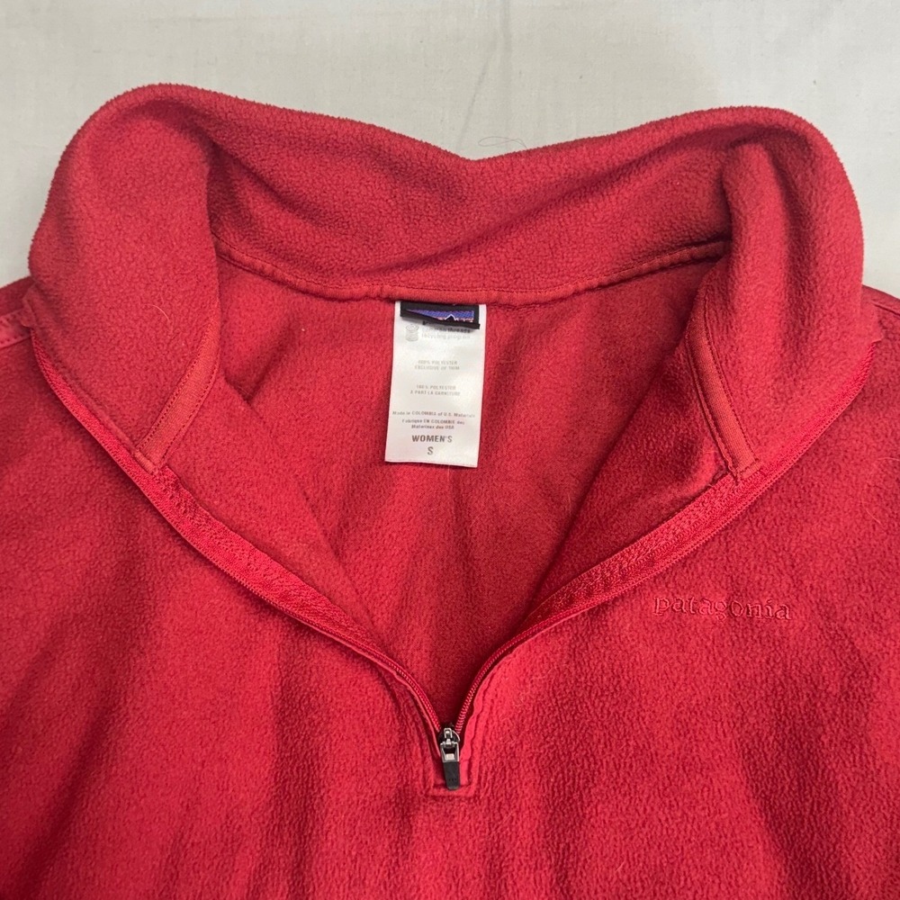 Y2K Patagonia Womens Synchilla Quarter Zip Fleece Pullover Red Small - Picture 3 of 8